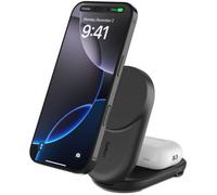 Belkin Support de charge sans fil UltraCharge 2-en-1 Qi2 magnétique pliable 25W USB-C noir