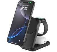 Belkin UltraCharge - Support de chargement sans fil - 3-en-1, magnétique, pliable, avec Qi2 + adaptateur secteur - 25 Watt - Fast Charge - noir Noir G