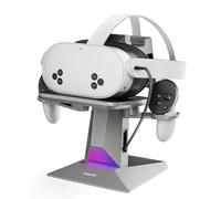 Station de charge CD1 pour Meta Quest 3S/3/2 avec Câble charge rétractable pour recharger le casque VR, Accessoire de station de charge RGB compatible avec la sangle Elite et les manettes