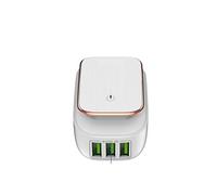 Station de charge Charger Block 5V 3.4A (Max) 3 ports lampe LED adaptateur chargeur USB 2-en-1 adaptateur chargeur de téléphone portable adaptateur chargeur multi-appareils organisateur pour la maison