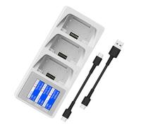 Station de charge de batterie à affichage numérique rapide 3 voies Manager Adaptateur de caméra avec écran couleur Adaptateur de charge professionnel