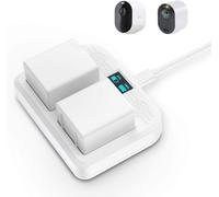 Station De Charge De Batterie Compatible Avec Caméra Arlo Ultra Arlo Pro 3 Arlo Floodlight-Double Station De Charge (2 Ports) (Indicateur Led)-Chargeur Pour Ultra/Pro 3 Et Batterie