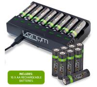 Station de charge de batterie rechargeable plus 16 piles AA haute capacité 21...