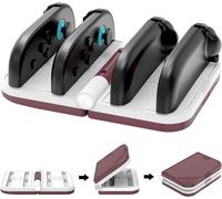 Station de Charge de contrôleur pour Nintendo Switch 2, Dock de Charge à 4 emplacements avec Stockage de 4 Cartes de Jeu, indicateurs LED, Support pour Charger 1-4 Joy-Cons simultanément (Noir)