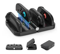 Station de Charge de contrôleur pour Nintendo Switch 2, Dock de Charge à 4 emplacements avec Stockage de 4 Cartes de Jeu, indicateurs LED, Support pour Charger 1-4 Joy-Cons simultanément (Noir)