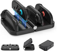 Station de Charge de contrôleur pour Nintendo Switch 2, Dock de Charge à 4 emplacements avec Stockage de 4 Cartes de Jeu, indicateurs LED, Support pour Charger 1-4 Joy-Cons simultanément (Noir)