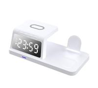 Station de Charge de Table de Chevet - Organisateur Réveil, 18.8x9.2x5.5cm ABS 4in1 Chargeur Sans Fil, Dock Rapide pour Plusieurs Appareils | Hub d'alimentation Compact pour Montres, Accessoires