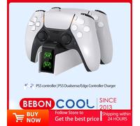 Station de charge DualSense pour contrôleur PS5, double station de charge, support pour contrôleur de jeu sans fil PlayStation5 White