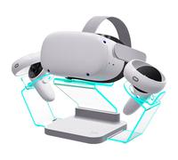 Station de charge Eleanos pour casque VR Oculus Quest 2 : station de charge avec LED à 7 couleurs changeantes, support pour lunettes VR et