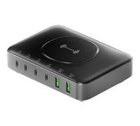Chargeur mural Qi 4smarts 7 en 1 100 W, noir et gris