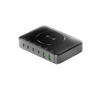 Station de charge GaN 100W Dock Induction plus 4x USB-C plus 2x USB Noir