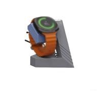 Station de charge géométrique en silicone compatible avec Samsung Galaxy Watch 8 Classic, offrant un support stable et un accès facile pour les notifications et les applications (gris bleu)