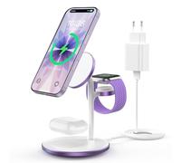 Station de Charge inductive 15W, Chargeur Mag Safe, Chargeur sans Fil 3 en 1 Compatible avec i-Phone 17 16 15 14 13 Pro Max, i-Watch 10/9/8, Air-Pods