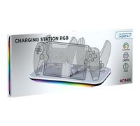 Konix Station de charge PlayStation Portal & 2 DualSense PS5 – Charge rapide 4h, RVB – Blanc