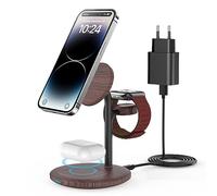 Station de Charge Mag Safe, Station de Charge 3 en 1 pour Apple Watch et iPhone, Compatible avec de Charge Mag Safe Adaptateur, iPhone 15 14 13,iWatch Ultra 2/1,Series 9,AirPods