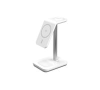 Station de charge magnétique 3 en 1, QI2, 15 W, blanc, aluminium et polycarbonate, USB-C, charge rapide pour smartphones, Smartwatch et écouteurs