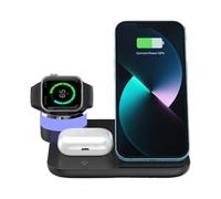 Station de charge magnétique 4 en 1, station de charge pour téléphone portable 4 en 1, support magnétique pliable, chargeur sans fil rapide avec lumière pour téléphone portable, tablette,