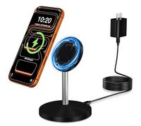 Station de charge magnétique sans fil, chargeur rapide de 25 W, 1,8 m, station sans fil sans fil, certifié Qi2.2, support de chargeur à 360° pour iPhone 17/17 Pro/Air/17 Pro Max/16 Pro Max/15/14/13/12