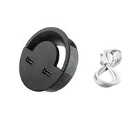 Station de charge multifonction pour bureau - Boîte de rangement de câbles à 2 ports USB - Pour une utilisation au bureau
