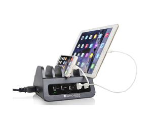 Station de Charge Multiple - COMPULOCKS - DC/POS - 5 Ports USB et USB-C - Blanc