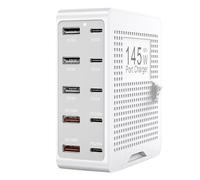 Station de charge multiple USB | Hub de charge pour téléphones, chargeur 10 ports 145 W intelligent avec PD et QC 3.0 pour téléphone portable, tablette, montre, écouteurs