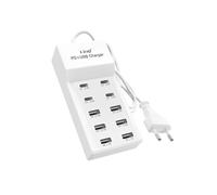 LinQ Station de charge multiport 4 USB-C + 6 USB 50W câble 1 m compact Blanc