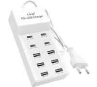 Station de Charge Multiport 4 USB-C + 6 USB 50W Câble 1m Compact LinQ Blanc Blanc G