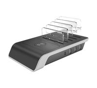 Station de Charge Multiport USB-C USB Qi Induction avec Séparateurs Noir