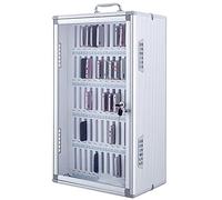 Station de charge murale pour téléphone portable et armoire de rangement - Casier en aluminium à 36 emplacements pour appareils mobiles - Tableau de poche transparent avec poignée - Idéal pour les