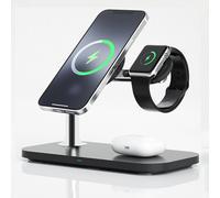 Station de charge polyvalente 3 en 1 avec chargement sans fil magnétique rapide pour vos appareils Apple.