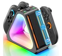 Station de Charge pour 2025 Nintendo Joy-Con 2, Base de Charge Magnétique Rapide Switch 2 Joy-Con avec 7 Modes d’éclairage, Chargeur SW2 Améliorée pour Joycon Nintendo Switch 2 Accessoires,Chargeur SW
