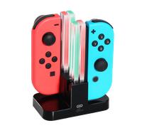 INF Station de charge pour Nintendo Switch – Chargeur Joy-Con 4 en 1, indicateur LED, USB-C – Noir