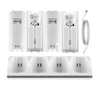 Station De Charge Pour Console De Jeu Wii, 4 Ports, Contrôleur De Jeu À Batterie, Joystick, Chargeur Avec Indicateur Led