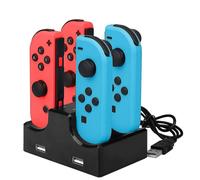 Station de charge pour gamers, station de charge USB Type-C pour manettes Nintendo Switch Joy-Con, design compact avec charge simultanée pour quatre
