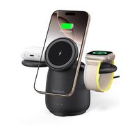 Station de Charge pour iPhone 17, Magnétique Chargeur sans Fil pour iPhone 17e/Air/17 Pro/17 Pro Max/16/15/14, for Apple Watch Ultra 3/2/SE 3/2/11/10/9/8/7, Airpods, SwanScout 707M (No Adapter)