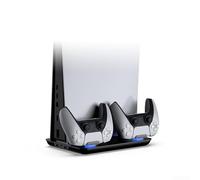 Station de charge pour manette de jeu 5 avec ventilateurs de dissipation de la chaleur et paramètres de vitesse du ventilateur pour accessoires de console PS5 (blanc)