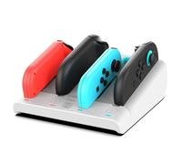Station de charge pour manettes IPEGA Switch2 8-en-1 - Universelle pour manettes NS/NS2, charge rapide et station de rangement avec indicateurs LED