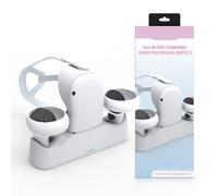 Station de charge pour Oculus Quest 2, compatible avec les manettes et le casque VR, incluant un câble USB-C, un port de charge et 2 batteries