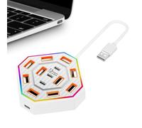 Station de charge pour ordinateur portable, station d'attache USB à 13 ports, design électronique RVB pour appartement, maison, école, campus, université, bibliothèque