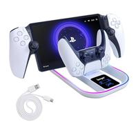 Station de Charge pour PS Portal et Manette PS5, Chargeur Portable avec Effet Lumineux RVB 14 pour PS Portal Remote Player