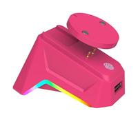 Station de charge pour souris compatible avec Logitech GPW4/GProX/G502/X/G903, support de charge magnétique RVB avec fente pour récepteur USB (rouge)