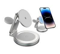 Station de charge pour téléphone portable - Charge rapide magnétique - Support de téléphone rotatif à 360 degrés pour téléphone portable, console de jeu, pour la maison, les voyages, les bagages