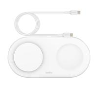 Belkin BoostCharge Pro 2-in-1 - Plot de charge sans fil - magnétique + adaptateur secteur - 15 Watt - blanc Blanc