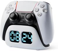 Station de charge rapide pour manette PS5 DualSense, station de charge pour manette sans fil PS5 avec fonction horloge, charge rapide, protection de charge, lampe de charge LED, support de charge