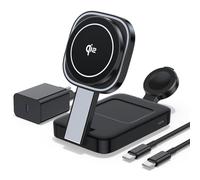 Station de Charge sans Fil 3 en 1 pour Apple, Station de Charge Mag-Safe, Pliable Chargeur inductif sans Fil pour iPhone 16 Pro Max/15/14 Plus/13 Mini/12/11,iWatch Series 10/9/8/7/6/SE/Ultra,AirPods