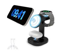 Station de charge sans fil 3 en 1 pour chargeur MagSafe, chargeur magnétique de téléphone pour iPhone, Apple Watch, Airpods, station de charge Magsafe (noir)