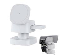 Station de charge sans fil 3 en 1 - Station de charge pour plusieurs appareils, pliable sans fil charge rapide pour iPhone 17/16/15/14/13/12, avec veilleuse (blanc)