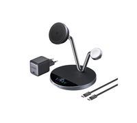 Station de charge sans fil ANKER Qi2 25 W 3-en-1 magnétique Noir et argent