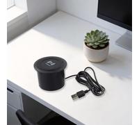 Station de charge sans fil cachée avec double prise USB pour intégration de meubles dans un café ou à la maison Noir