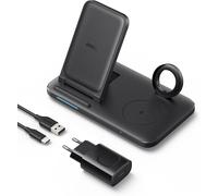 Station De Charge Sans Fil Pliable 3 En 1 Avec Bloc D'Alimentation,Chargeur Sans Fil 335,Pour Iphone 15,Airpods Pro,Apple Watch 1-6 (Compatible Avec Câble Usb-A D'Origine De 1 M,Non Inclus)